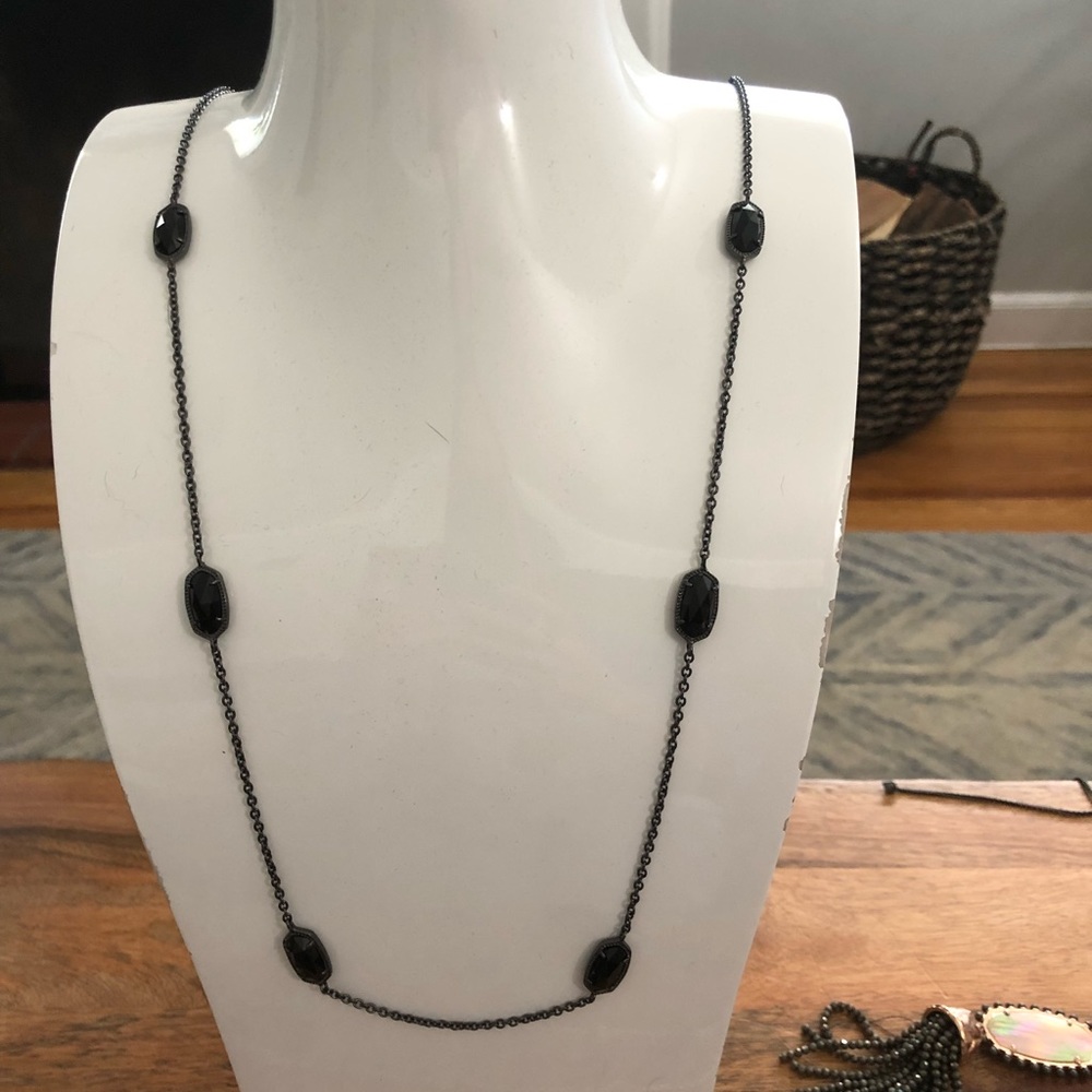 Kendra Scott Gunmetal/Black Kellie Necklace